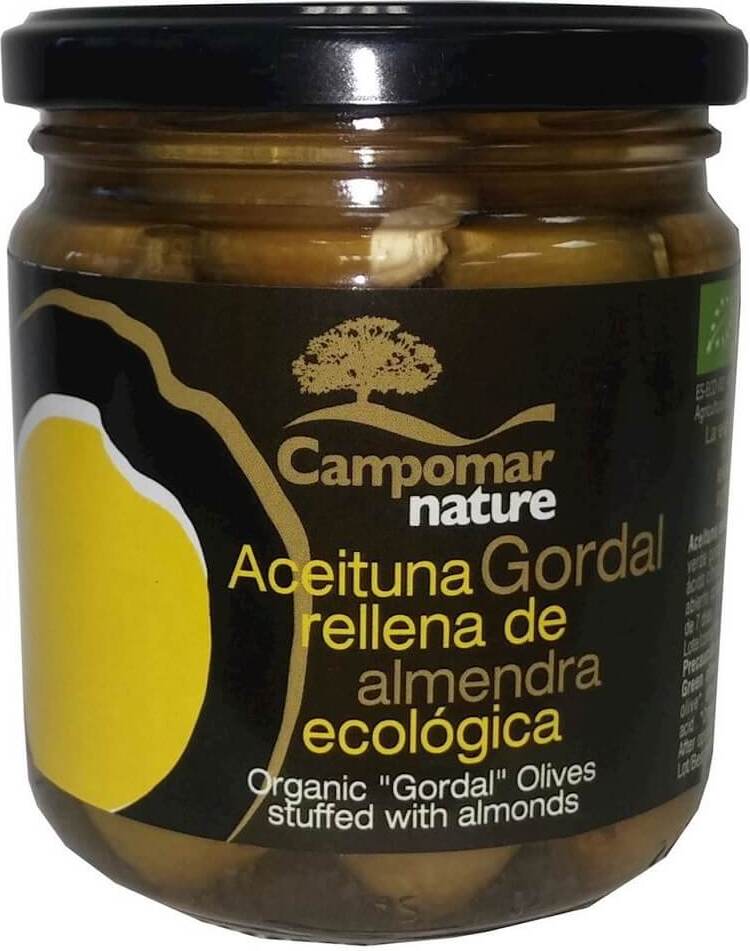 Gordal grüne Oliven mit Mandeln BIO 350 g - CAMPOMAR NATURE