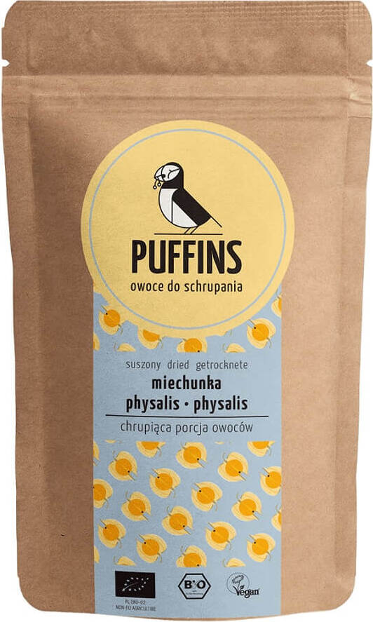 Getrocknete Faltenbälge BIO von PUFFINS, 40 g, naturbelassen, für Pflege und Gesichtsbehandlungen, in der Verpackung sichtbar