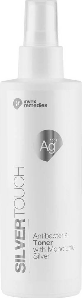 Silvertouch antibakterielles Tonikum mit monoionischem Silber AG123 von INVEX REMEDIES, 200 ml Flasche, flüssige Hautpflege.