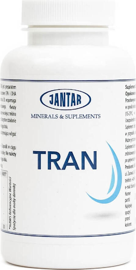 Fischöl-Kapseln von JANTAR, 90 Stück, mit Omega-3-Fettsäuren, in einer offenen Packung auf weißem Hintergrund