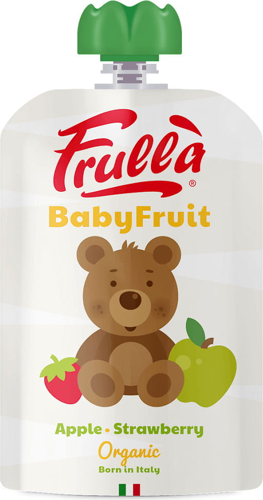 Bio Apfel-Erdbeer-Püree für Babys, glutenfrei, 6 Monate, NATURA NUOVA, 100 g, cremige Konsistenz, kinderfreundlich