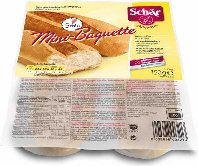 Glutenfreies Minibaguette Baguettes zum Backen 150 g SCHÄR Hover Image