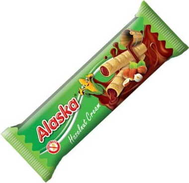 Maisröhrchen gefüllt mit Sahne - Nuss glutenfrei 18 g ALASKA Hover Image