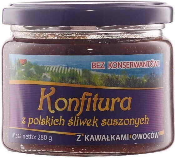 Kaleidoskop Pflaumenmarmelade mit Fruchtstückchen in 280 g Glas, fruchtige Konsistenz, frische Früchte, hochwertiges Marmeladenglas