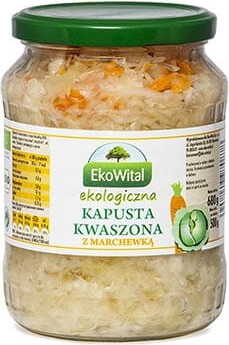 Bio Sauerkraut mit Möhren von biogo, in 680 g Packung, frisches, natürliches fermentiertes Gemüse, ideal für gesunde Mahlzeiten