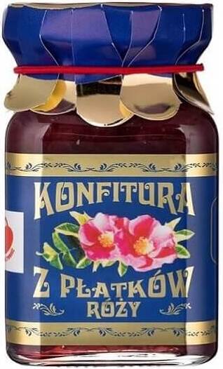 Rosenblütenmarmelade von POLSKA ROŻA, 220 g, cremige Marmelade mit aromatischen Rosenblättern in einem Glas