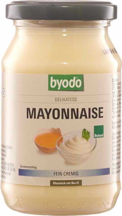 Mayonnaise 80 % Fett ohne Gluten BIO 250 ml BYODO