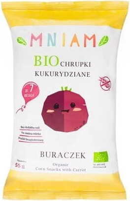 Bunte Maischips mit roter Bete, glutenfrei und bio, in 55 g Packung von MNIAM/AM-AM.