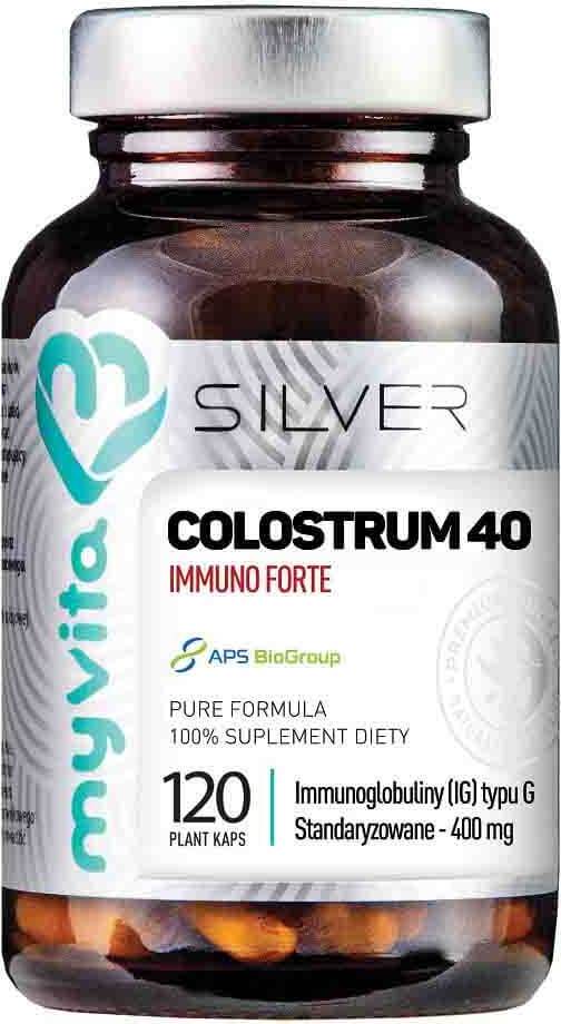 Colostrum Colostrum 40 Immun FORTE und g-Typ standardisiert 400 mg 120 Kapseln MYVITA SILVER PURE