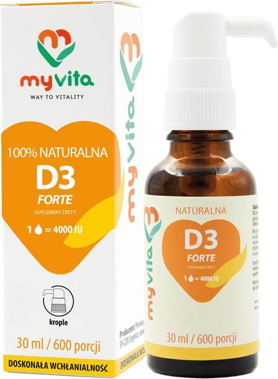Vitamin D3 D - 3 LIQUID FORTE 4000 und 30 ml Tropfen, 600 Portionen MYVITA Hover Image