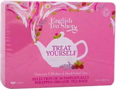 Set mit Bio-Tees zum Selbermachen in dekorativer Dose von ENGLISH TEA SHOP, 60 g, mit verschiedenen Teesorten.