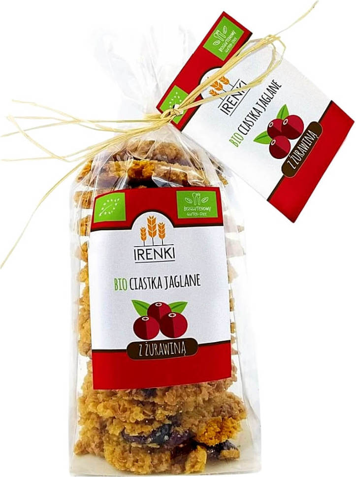 Hirsekekse mit Cranberry glutenfrei BIO 150 g - IRENKI Pääkuva
