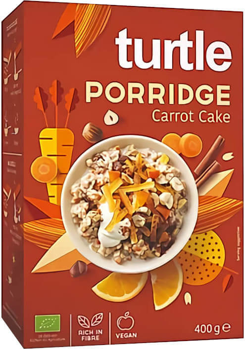 Bio Karottengeschmack Brei von Turtle, 400 g, cremige Baby-Brei mit natürlichen Karottengeschmack, ideal für kleine Kinder.