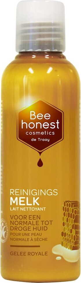 Reinigungsmilch für normale und trockene Haut mit Öko-Gelée Royale in 150 ml von BEE HONEST, flüssige Kosmetik im Pumpspender