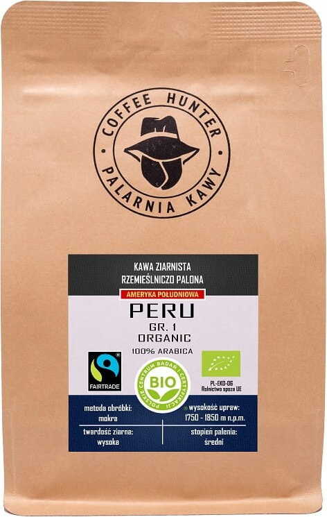 Arabica-Kaffeebohnen 100% Peru fair gehandelt BIO 250 g - COFFEE HUNTER Imagem principal do produto