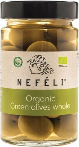 Grüne Oliven mit Stein in Salzlake BIO 300 g - NEFELI