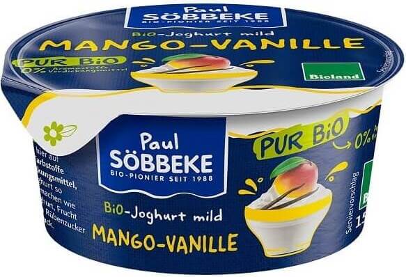 Cremiger Mango Joghurt - Vanille (38% Fett in Milch) BIO 150 g - SOBBEKE
