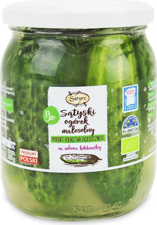 Bio-Salzarme Gurken von SĄTYRZ, 400 g, frische eingelegte Gurken in Glasflasche, ideale Beilage oder Snack