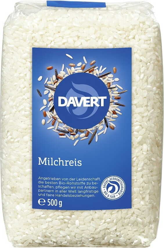 Runder weißer Reis (Milch) BIO 500 g - DAVERT