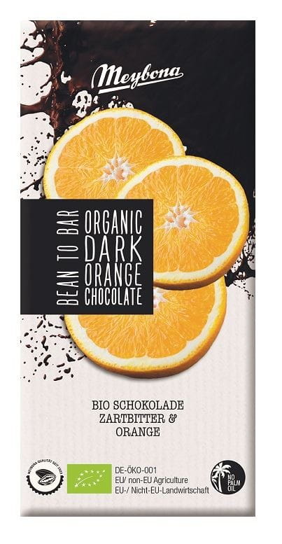 Bitterschokolade mit knusprigem Orangengranulat BIO 100 g - MEYBONA