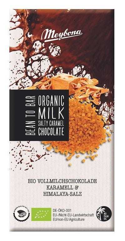 Milchschokolade mit Karamellstückchen und pakistanischem Salz BIO 100 g - MEYBONA Image principale du produit
