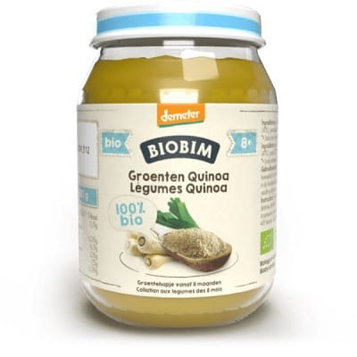 Demeter Bio Gemüsepüree mit Quinoa, 8 Monate, 200 g, ohne Zuckerzusatz, in Glasverpackung, für Babys
