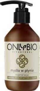 Flüssigseife Regenerierung von ONLYBIO in 250 ml Flasche mit grüner Verpackung und natürlichem Design.