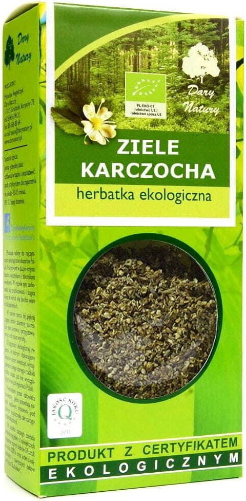 Bio-Artischocken-Kräutertee von DARY NATURY in einer 50 g Packung, mit frischen Kräutern und Artischocken für natürlichen Geschmack