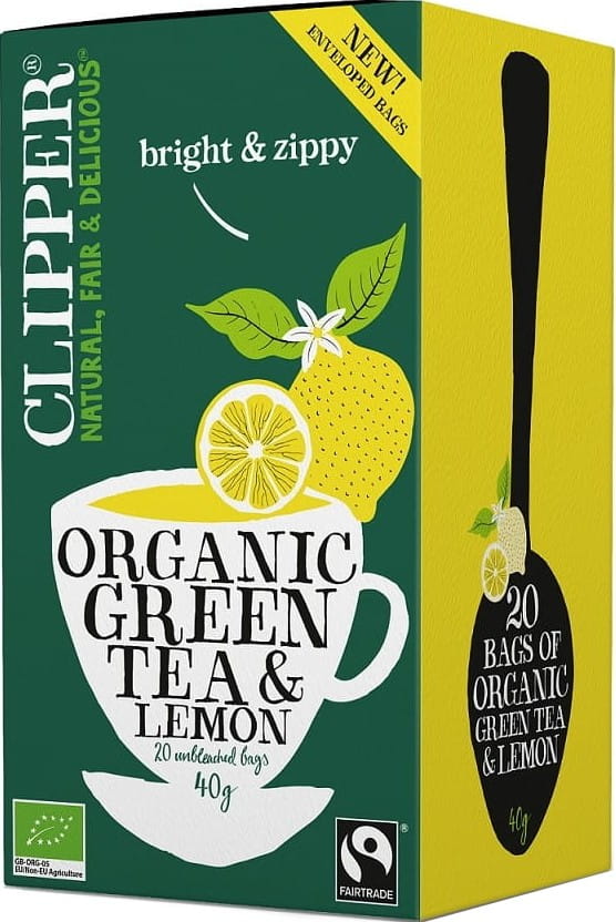 Grüner Tee mit Zitrone fair gehandelt BIO 40 g (20 x 2 g) - CLIPPER