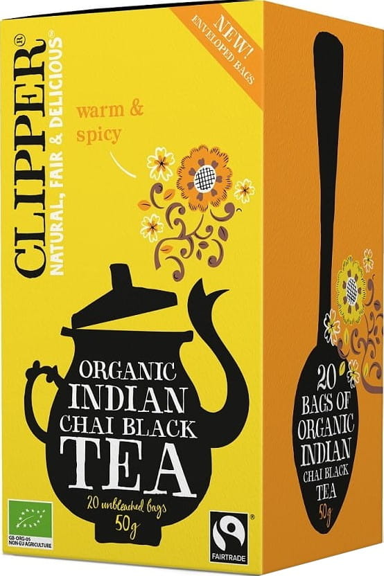 Schwarzer Chai-Tee mit Zimt und fair gehandelten Nelken BIO 50 g (20 x 25 g) - CLIPPER