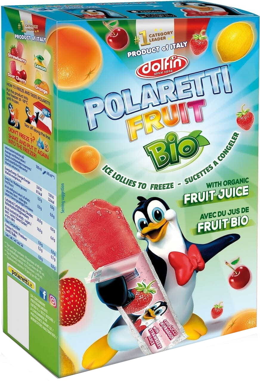 Wassereis zum Einfrieren BIO 10 Stück x 40 ml - POLARETTI FRUIT