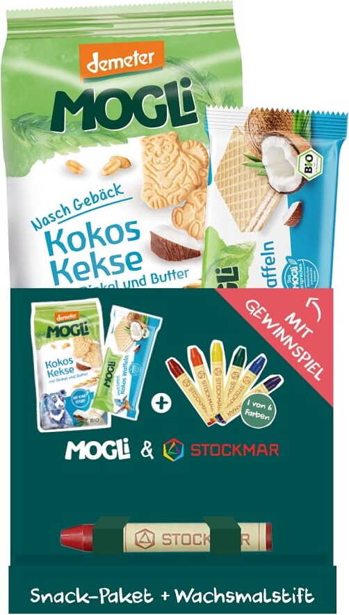 BIO-Kokos-Snack-Set mit Buntstift für Kinder - MOGLI