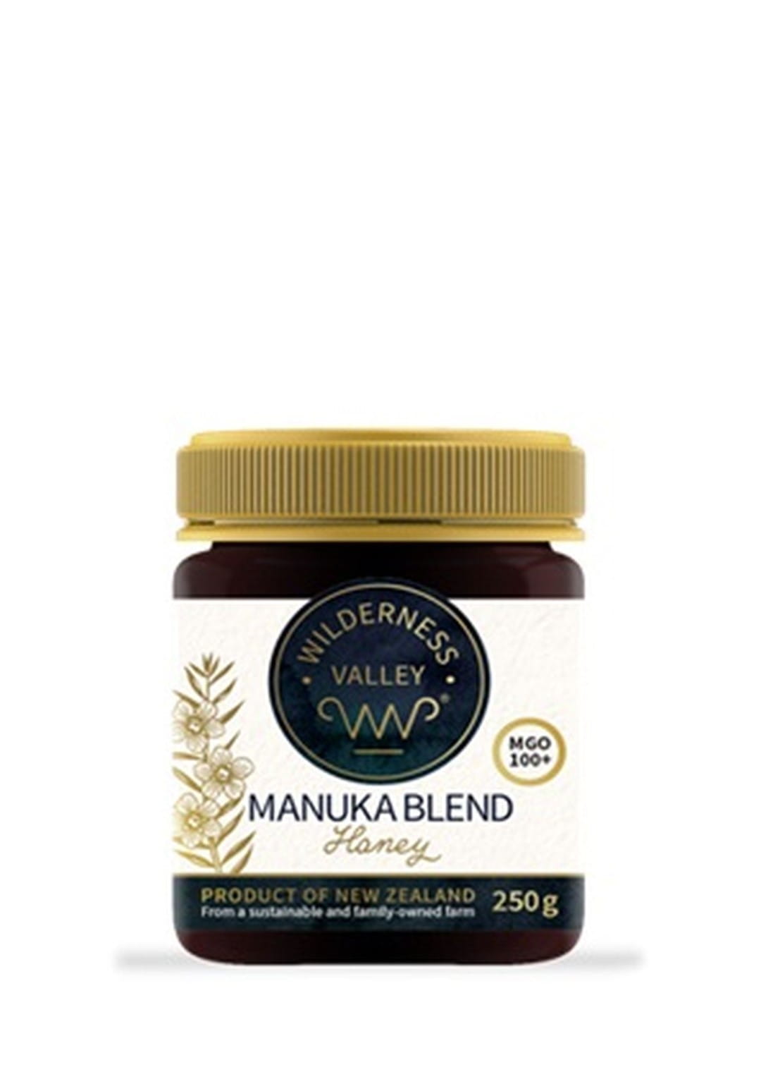 Manuka-Mehrblumenhonig von EKOWITAL, MGO 100, 250 g, in Glasbehälter mit Honiglöffel, natürliche Bienenhonigqualität