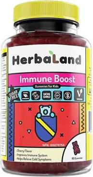 Immungelees für Kinder, Kids Immun von HERBALAND INC., 90 Stück, kindgerechte natürliche Immunstärkung in einer Packung