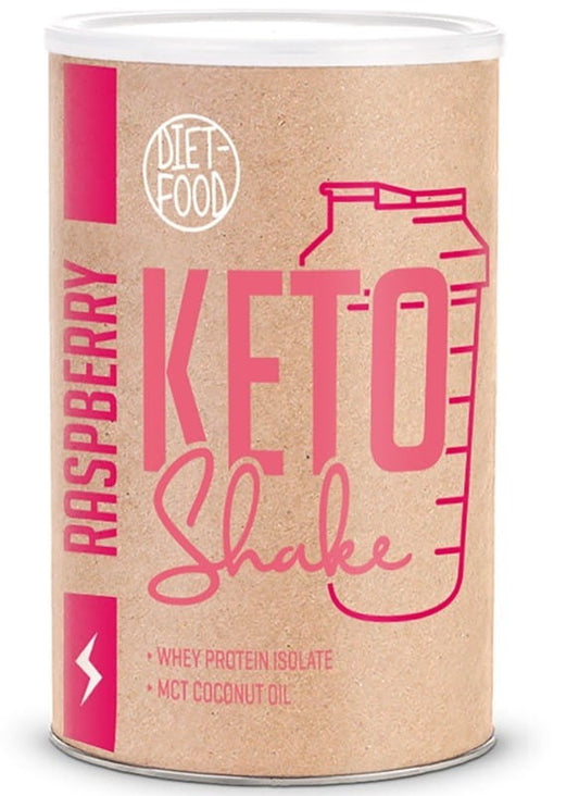 Himbeer-Keto-Shake BIO von DIET FOOD, 300 g, cremige Diät-Getränkemischung mit Himbeergeschmack im Beutel