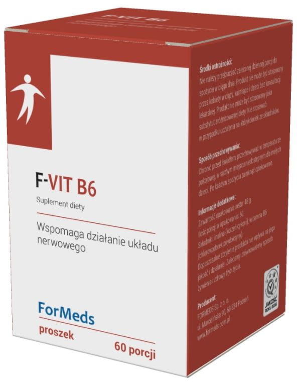 Bild von FORMEDS Vitamin B6 Kapseln, 25 mg, 60 Portionen, in einer weißen Verpackung.