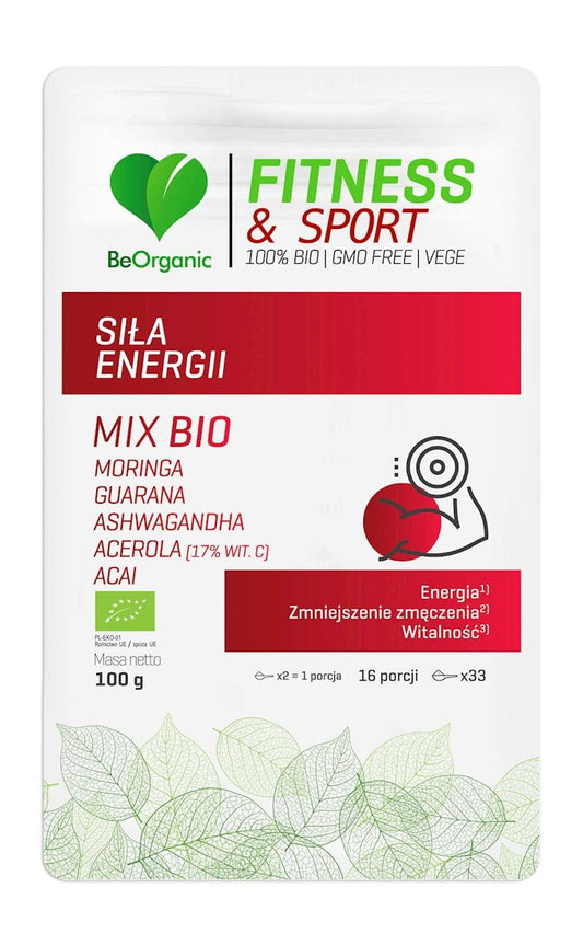 Bio Energie-Kraft-Mischung in Pulver von BE ORGANIC, 100 g, mit natürlichen Zutaten für nachhaltige Energie.