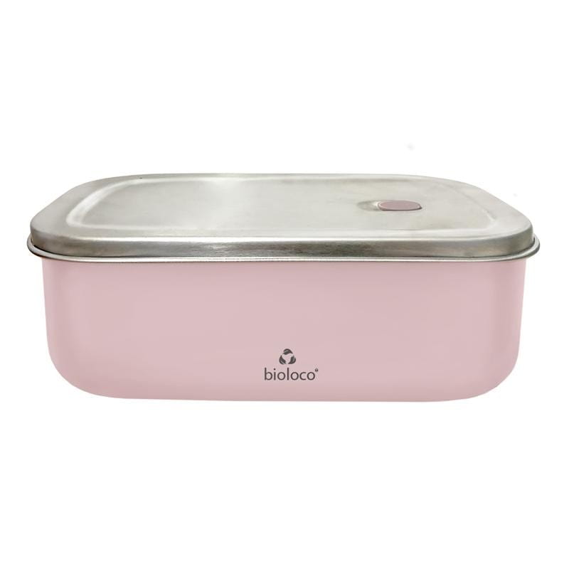 Rosa Edelstahl Lunchbox mit 800 ml Fassungsvermögen und Fach, CHIC-MIC Edelstahlbehälter für unterwegs