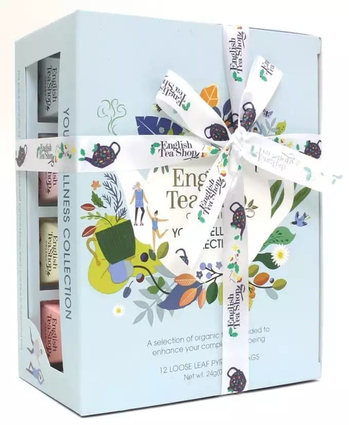 Bio-Wellness-Pyramidenteeset (12x2) mit 24 g, englischer Teemischung, hochwertiges Produkt von ENGLISH TEA SHOP