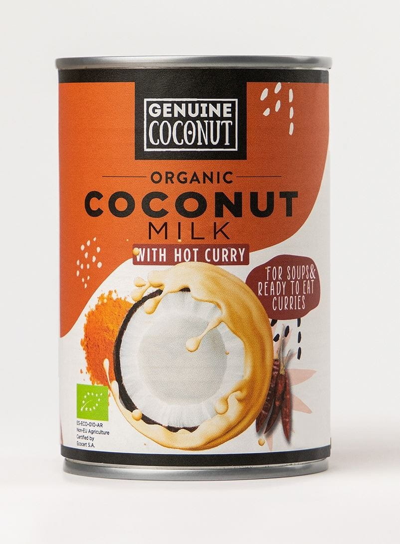 Kokosmilch Curry - Kokosdrink mit Curry (17% Fett) glutenfrei BIO 400 ml (Dose) - ECHTE KOKOS