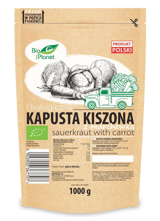 Sauerkraut mit Karotten BIO 1 kg (Doypack) - BIO PLANET