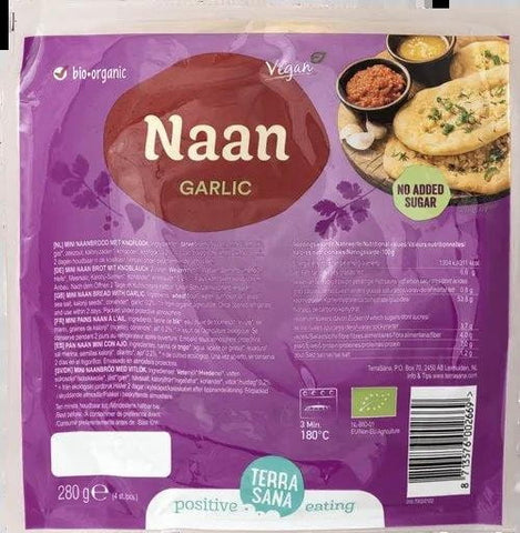 Big Naan Brot mit Knoblauch BIO 280 g - TERRASANA