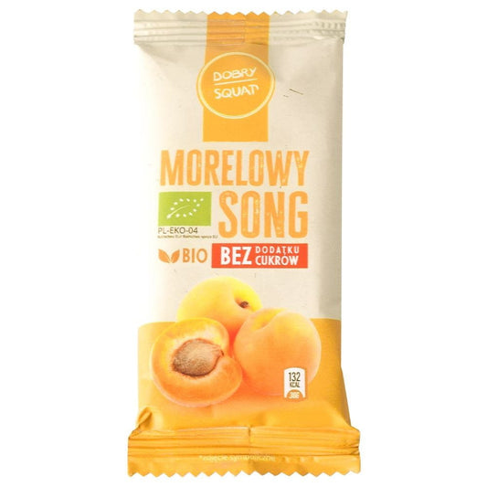 Dattelriegel mit Aprikosen aus biologischer Herstellung, DOBRY SQUAT, 30 g, naturbelassener Snack mit getrockneten Aprikosen.