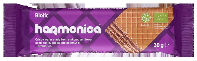 Waffel mit Kakaomilchcreme mit Probiotika BIO 30 g - HARMONICA Hover Image