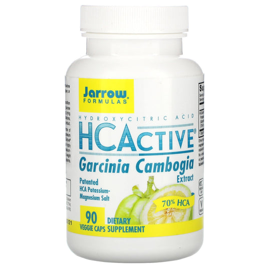 Garcinia Cambogia Kapseln von Jarrow Formulas in einem Glasbehälter, Nahrungsergänzungsmittel gegen Appetit und Gewichtskontrolle