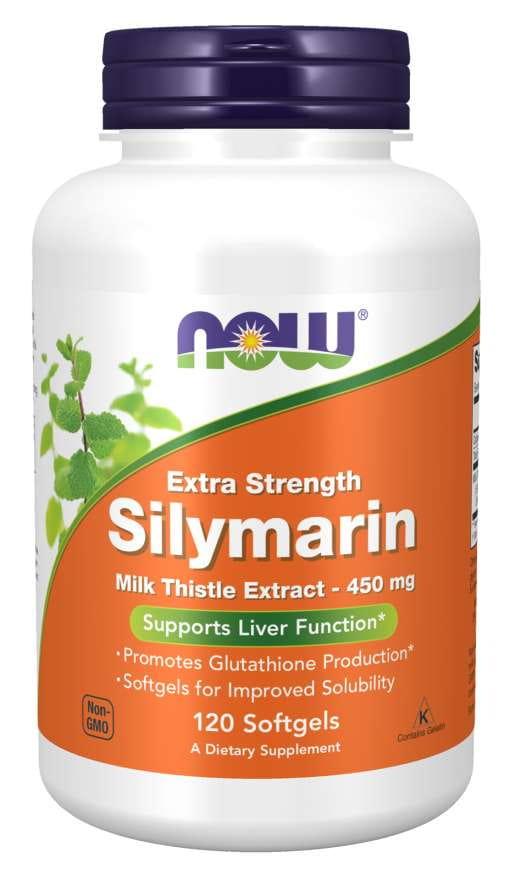Silymarin Kapseln von NOW FOODS aus Mariendistel, 120 Stück, enthält natürlichen Leber- und Entgiftungssupport.