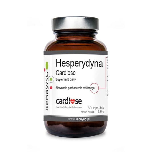 Hesperidin Cardiosis Kapseln von KENAY, 60 Stück, Nahaufnahme der Kapseln in einer Packung auf weißem Hintergrund
