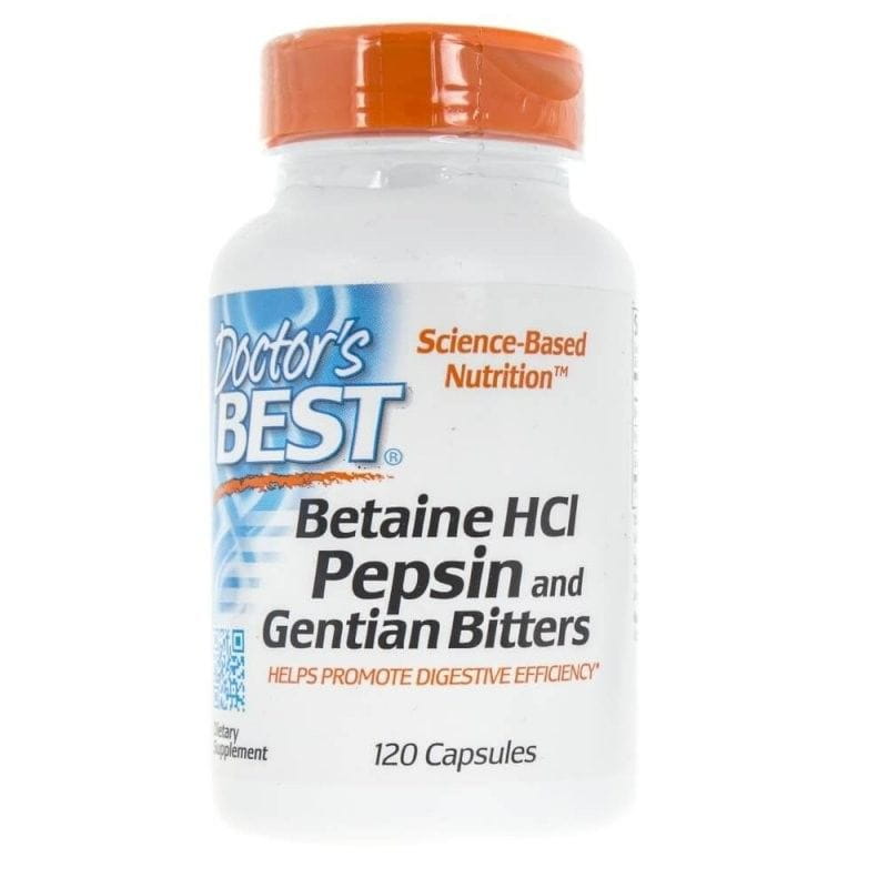 Betain HCL und Pepsin und Enzianwurzel 120 Kapseln DOCTOR'S BEST Fő kép