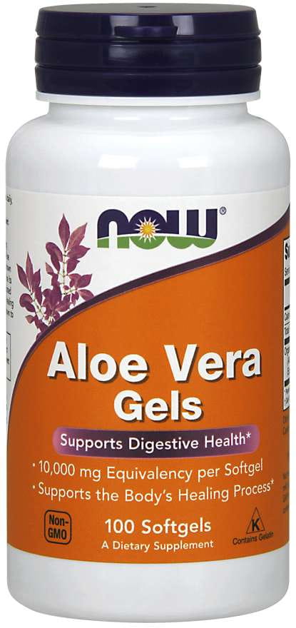 Aloe Vera Gele Aloe Vera Blattkonzentrat 200:1 100 Kapseln NOW FOODS