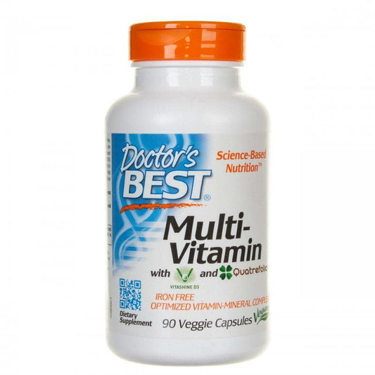 Multivitamin-Set von DOCTOR'S BEST mit Vitaminen und Mineralstoffen, ohne Eisen, in 90 Kapseln.